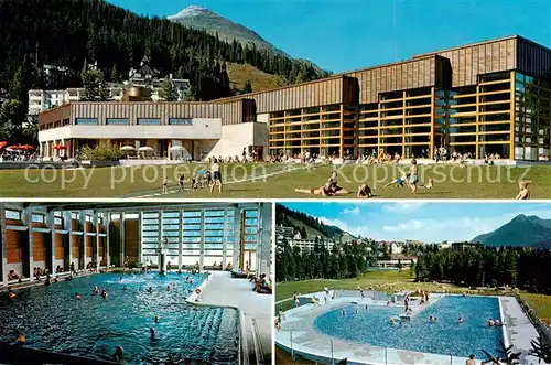 AK / Ansichtskarte Davos_GR Hallen und Gartenbad Davos_GR