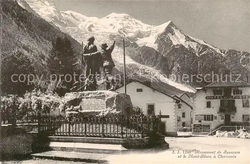 AK / Ansichtskarte Chamonix_74_Haute Savoie Monument de Saussure et le Mont Blanc 