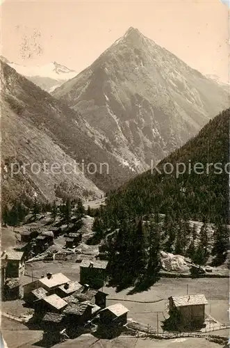 AK / Ansichtskarte Saas Fee_VS Dorfpartie mit Almagelhorn 