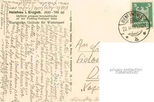 AK / Ansichtskarte  Holzhau_Rechenberg-Bienenmuehle_Erzgebirge Panorama Sommerfrische 