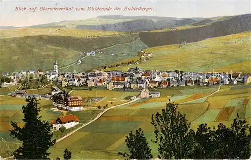 AK / Ansichtskarte 73802174 Oberwiesenthal_Erzgebirge Panorama Blick vom Waldrand des Fichtelberges aus Oberwiesenthal Erzgebirge