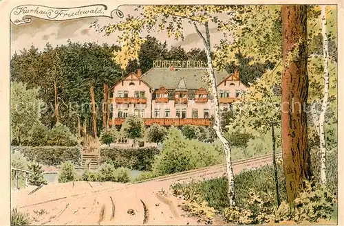 AK / Ansichtskarte  Moritzburg_Sachsen Kurhaus Friedewald Kuenstlerkarte Moritzburg Sachsen