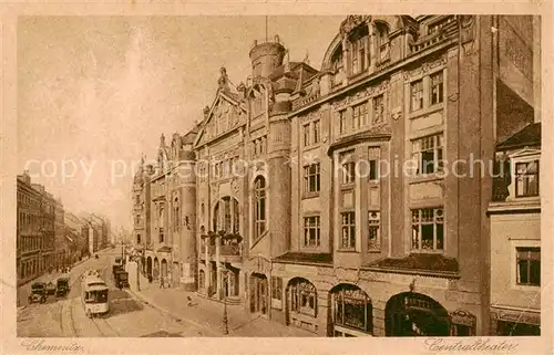 AK / Ansichtskarte  Chemnitz Centraltheater Strassenbahn Chemnitz