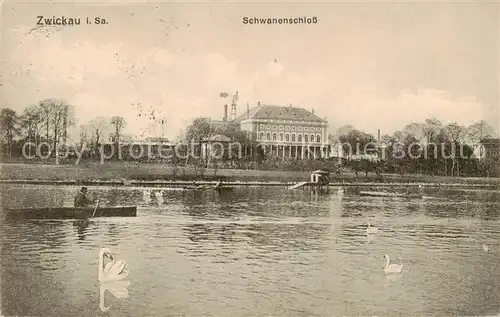 AK / Ansichtskarte  Zwickau__Sachsen Schwanenschloss Schwaene 