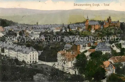 AK / Ansichtskarte 73802226 Schwarzenberg_Erzgebirge Stadtpanorama Schwarzenberg Erzgebirge