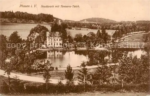 AK / Ansichtskarte  Plauen__Vogtland Stadtpark mit Tennera Teich 