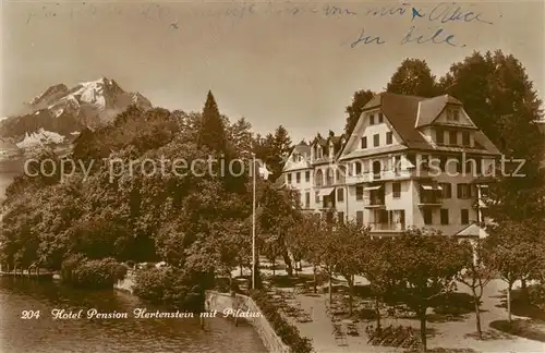 AK / Ansichtskarte Luzern__LU Hotel Pension Hertenstein mit Pilatus 