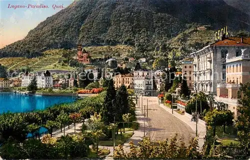 AK / Ansichtskarte Paradiso_Lago_di_Lugano_TI Quai 