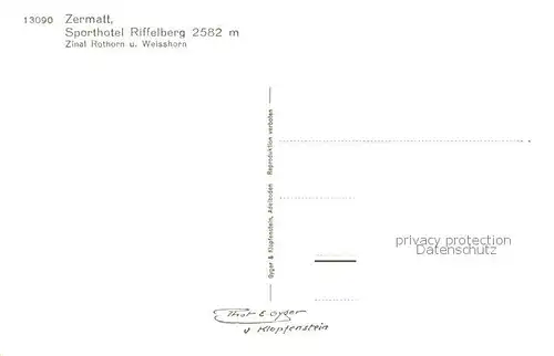 AK / Ansichtskarte Zermatt_VS Sporthotel Riffelberg Zinal Rothorn und Weisshorn Zermatt_VS