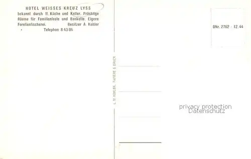 AK / Ansichtskarte Lyss_BE Hotel Weisses Kreuz 