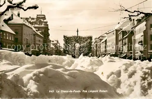 AK / Ansichtskarte La_Chaux de Fonds_NE Rue Leopold Robert en hiver 