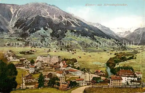 AK / Ansichtskarte Klosters_GR mit Silvrettagletscher Klosters_GR
