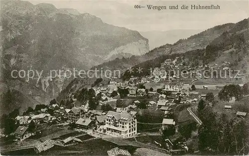 AK / Ansichtskarte Wengen__BE Panorama und die Huhnenfluh Berner Alpen 