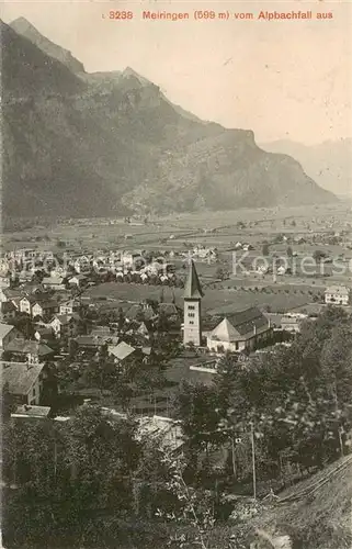 AK / Ansichtskarte Meiringen_BE Panorama Blick vom Alpbachfall aus Meiringen BE