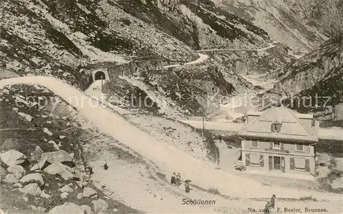 AK / Ansichtskarte Schoellenen_UR Panorama Bergpass Tunnel Berggasthof 