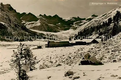 AK / Ansichtskarte Roseg Roseggruppe und Restaurant  Roseg
