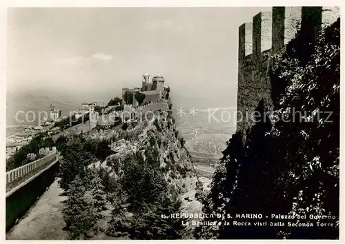 AK / Ansichtskarte 73802618 San_Marino_Repubblica Palazzo del Gaverno La Basilica in Rocca visti dalla Seconda Torre San_Marino_Repubblica