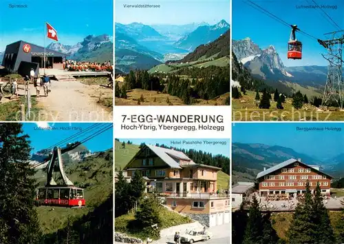 AK / Ansichtskarte 73802698 Seilbahn_Cable-Car_Telepherique 7 Egg Wanderung Hoch Ybrig Holzegg 