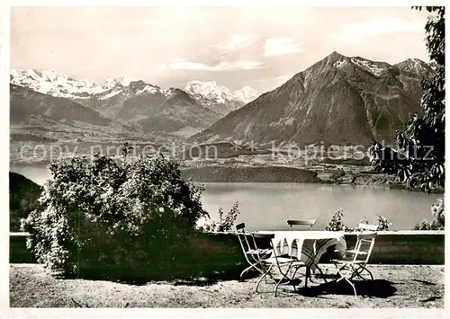 AK / Ansichtskarte Saali_Heiligenschwendi_Thun_BE Hotel Pension Bellevue Panorama 