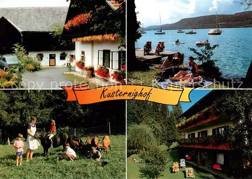 AK / Ansichtskarte  Velden__Woerthersee_AT Kusternighof Seepanorama Ponyreiten Liegewiese 