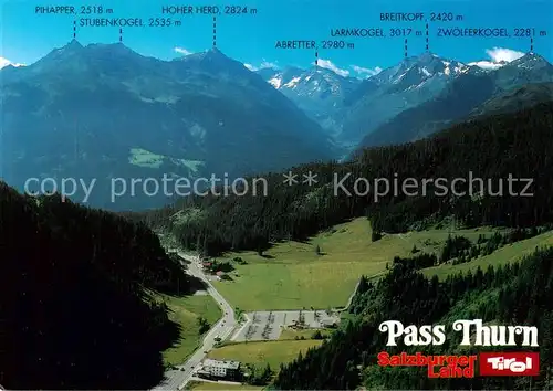 AK / Ansichtskarte 73802840 Pass_Thurn Fliegeraufnahme mit Kitzbueheler Alpen Pass_Thurn