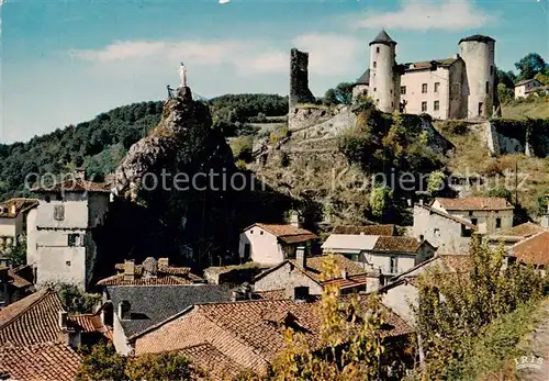 AK / Ansichtskarte Laroquebrou_15_Cantal Vue generale La Vierge et le Chateau 