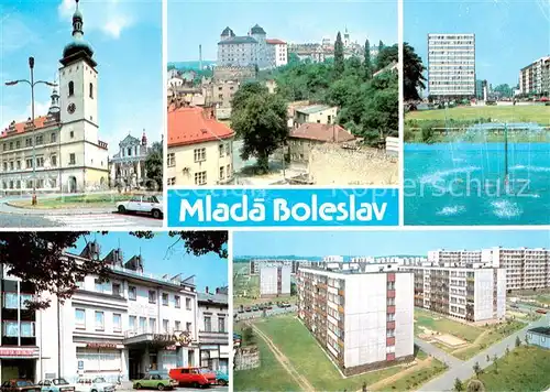 AK / Ansichtskarte  Mlada_Boleslav_Jungbunzlau_CZ Radnice Pohled na mesto Nova vystavba Hotel Venec Nova vystavba 