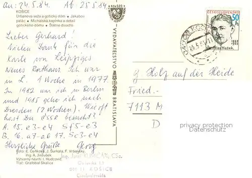 AK / Ansichtskarte  Kosice_Kassa_Kaschau_Slovakia Urbanova veza a goticky dom Jakabov palac Michalska kapinka a detail gotickeho domu Statne divadlo 