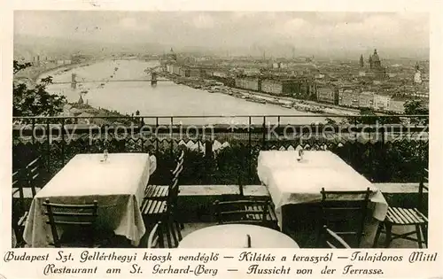 AK / Ansichtskarte  Budapest_HU Restaurant am St Gerhard Berg Blick von der Terrasse 