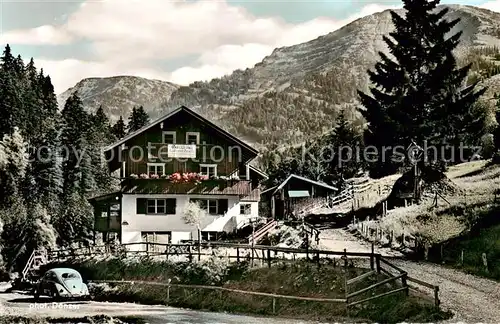 AK / Ansichtskarte 73802974 Steibis Gasthaus Pension Lanzenbach mit Hochgrat Steibis