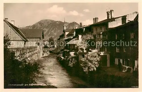 AK / Ansichtskarte  Immenstadt_Allgaeu am Muehlkanal mit Gruenten Immenstadt_Allgaeu