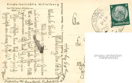 AK / Ansichtskarte  Oy-Mittelberg Kinderheilstaette Mittelberg Oy-Mittelberg