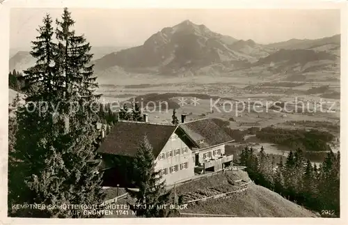 AK / Ansichtskarte 73802990 Fischen_Allgaeu Kemptner Skihuette mit Gruentenblick Fischen Allgaeu