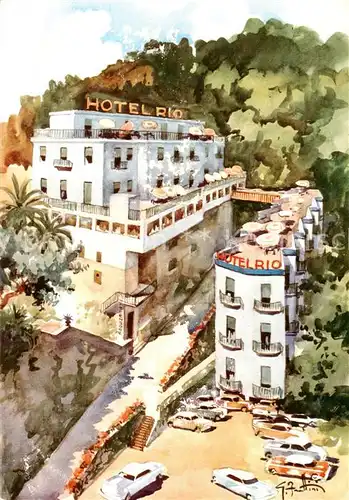 AK / Ansichtskarte  Alassio_Liguria_IT Hotel Rio Kuenstlerkarte 