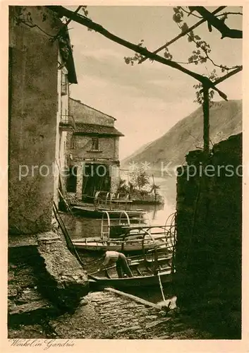AK / Ansichtskarte Gandria_TI Malerischer Winkel Haeuserpartie Luganersee Gandria_TI