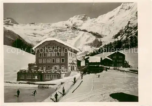 AK / Ansichtskarte Saas Fee_VS Hotel Pension Allalin Wintersportplatz Walliser Alpen 