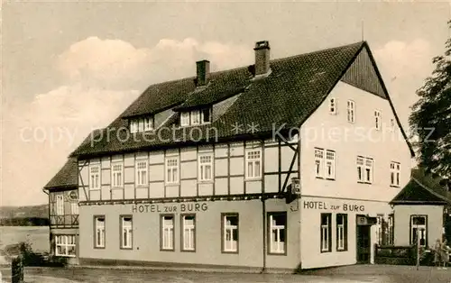 AK / Ansichtskarte  Polle_Oberweser Hotel zur Burg Polle_Oberweser