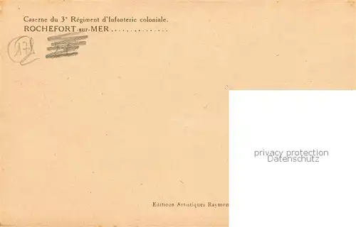 AK / Ansichtskarte Rochefort_17 sur Mer_Charente Maritime Caserne du 3e Regiment dInfanterie coloniale 