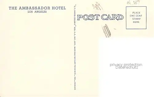 AK / Ansichtskarte 73803208 Los_Angeles_California The Ambassador Hotel 