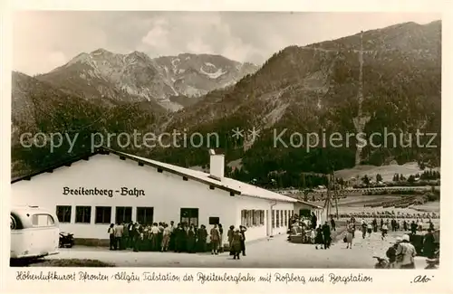 AK / Ansichtskarte  Pfronten Breitenberg Bahn Talstation mit Rossberg Pfronten