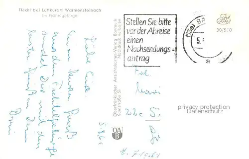 AK / Ansichtskarte  Fleckl_Oberwarmensteinach Panorama  