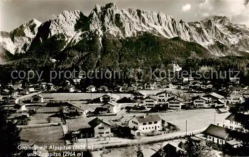 AK / Ansichtskarte  Grainau mit Alp und Zugspitze Grainau