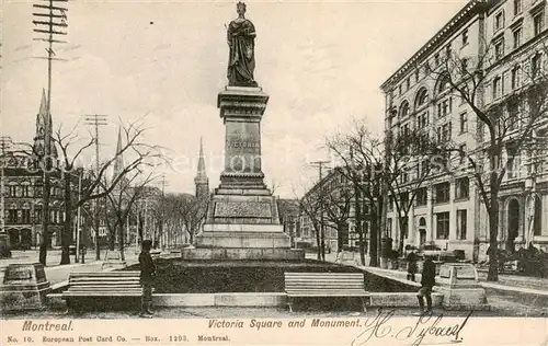 AK / Ansichtskarte  Montreal_Quebec Victoria Square and Monument Montreal Quebec