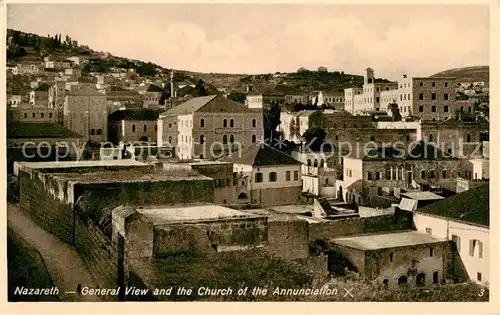 AK / Ansichtskarte  Nazareth_Israel General view and the Church of the Annunciation Nazareth Israel