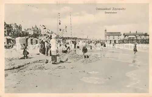 AK / Ansichtskarte  Zinnowitz_Ostseebad Strandpartie Zinnowitz_Ostseebad