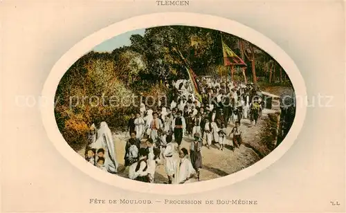 AK / Ansichtskarte 73803286 Tlemcen_Algerie Fete de Mouloud Procession de Bou Medine 