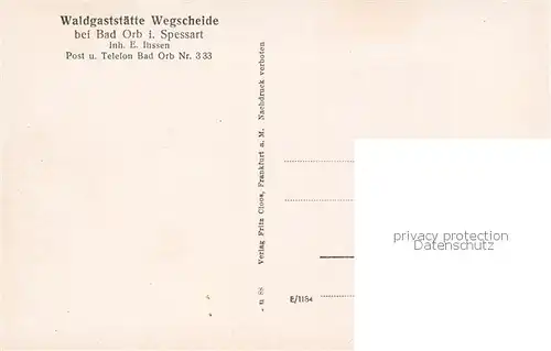 AK / Ansichtskarte  Bad_Orb Waldgaststaette Wegscheide Bad_Orb