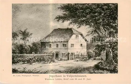 AK / Ansichtskarte 73803305 Volpertshausen Jaegerhaus Werthers Leiden Zeichnung Volpertshausen