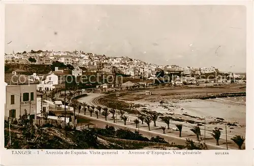 AK / Ansichtskarte  Tanger_Tangier_Tangiers_Maroc Avenida de Espana Vista general 