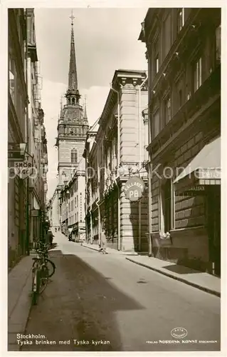 AK / Ansichtskarte  Stockholm Tyska brinken med Tyska kyrkan Stockholm